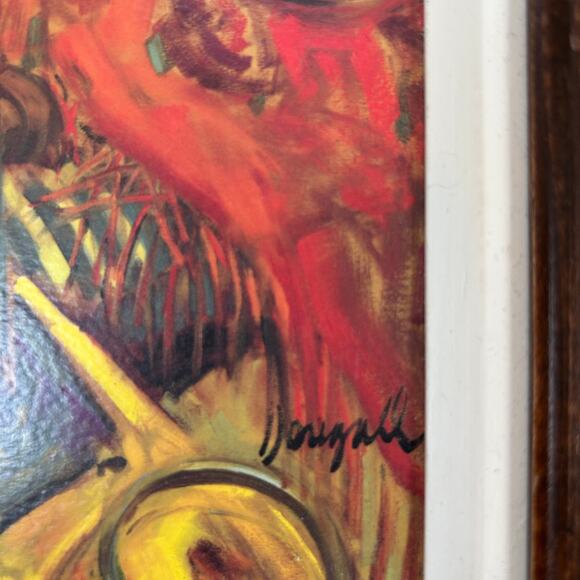 Framed Still Life Wall Art Print Bold Colorful Retro-Inspired Painting - Picture 4 of 5